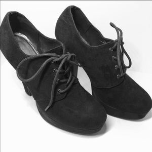 Black heel booties Lolita style 60s inspired